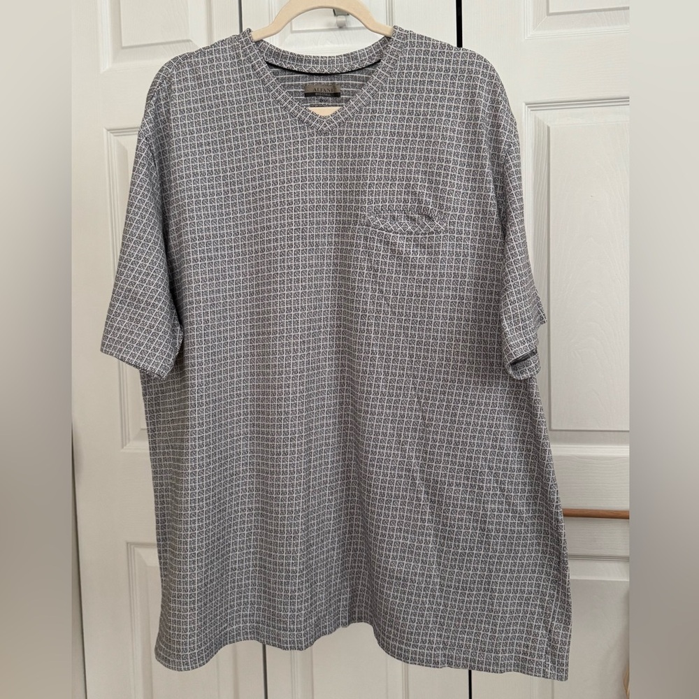 Alfani gray and black pattern Short Sleeve Shirt